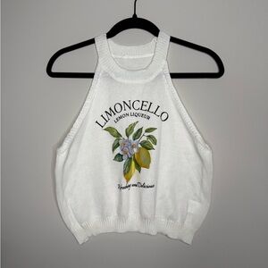 Women's Lemon Graphic Sleeveless Sweater Tank Top